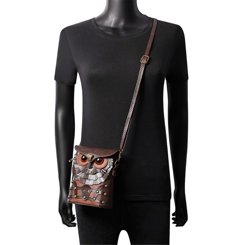 Женская сумка через плечо из искусственной кожи с милой совой, средневековая сумка через плечо