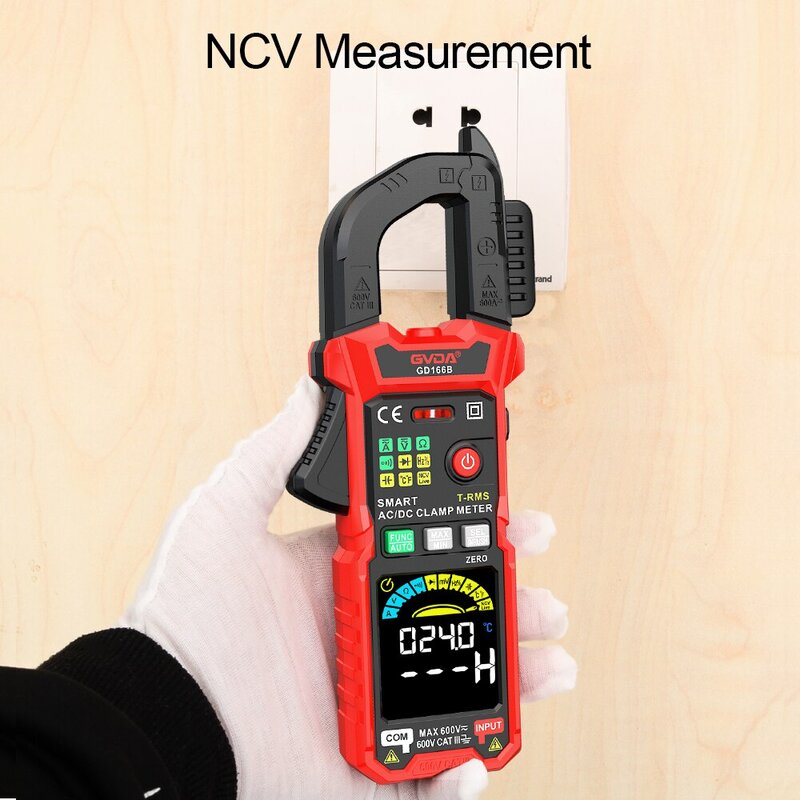 GVDA miernik cęgowy multimetr cyfrowy prąd DC/AC 6000 zliczeń wzmacniacz samochodowy Hz pojemność NCV amperomierz temperatury napięcie Ohm Tester