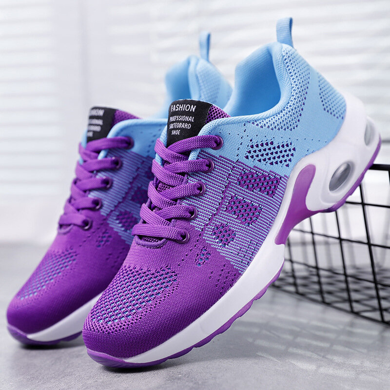 2024 new women's vulcanized shoes thick-soled casual sports mesh breathable running thick-soled summer sports tennis shoes