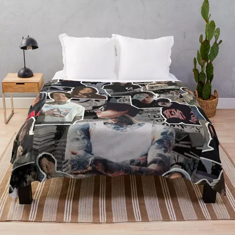 Noah Sebastian ผ้าห่มคลุมเตียงหนาลายสก๊อตสำหรับเดินทางผ้าห่มสำหรับเดินทาง