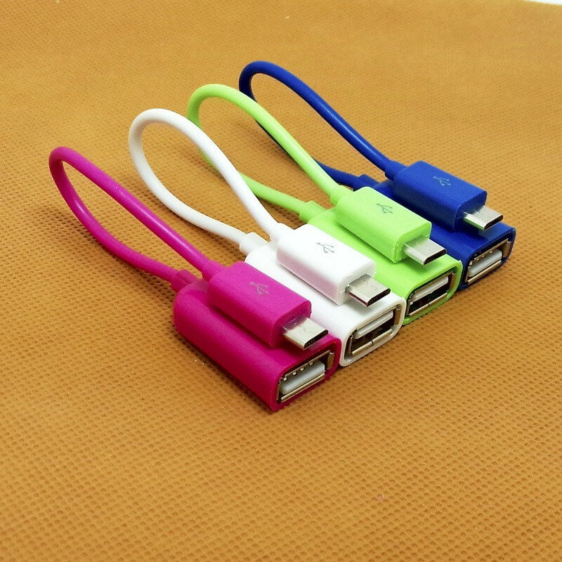 100% tested Colorful Host Micro USB to USB Mini OTG Cable Adapter for Samsung Xiaomi HTC LG Android Phone for flash drive glossy