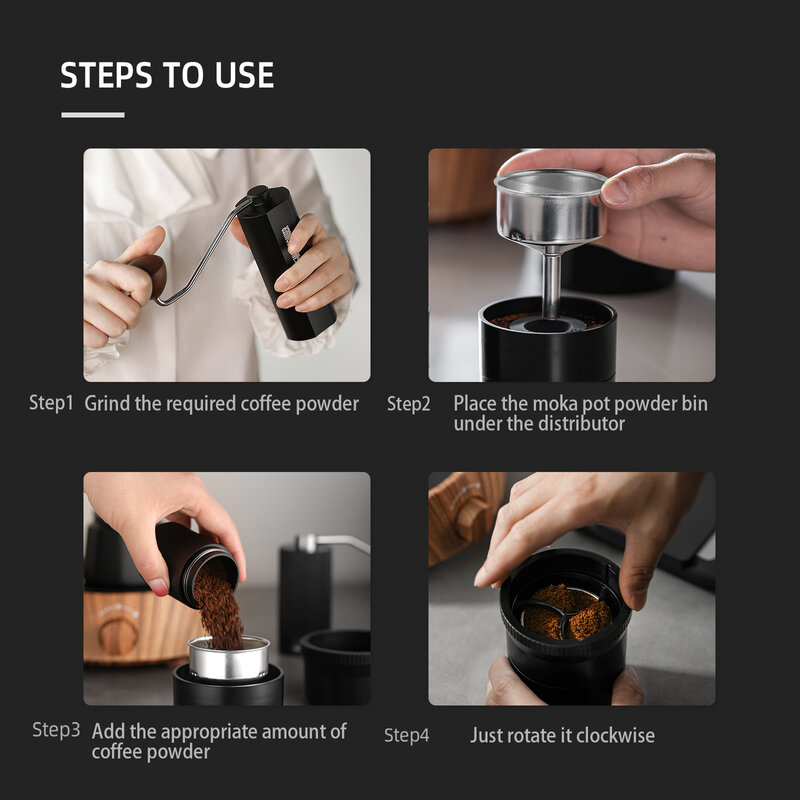 MHW-3BOMBER Moka Pot Distributeur de café Adaptive recommande Moka Coffee Distribution Droeler Tools Home Barista Accessrespiration