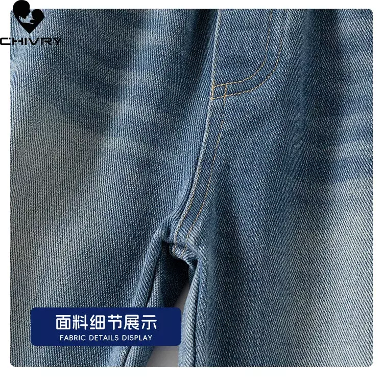 Celana panjang Denim anak laki-laki, Jeans Solid longgar klasik, celana panjang kasual musim semi dan gugur 2024