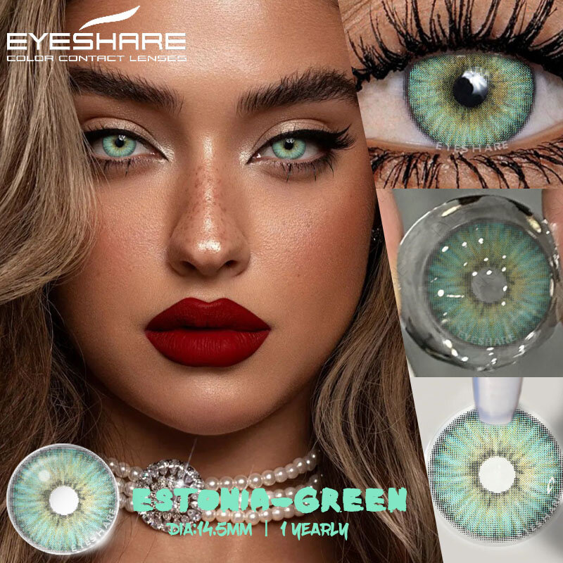 Eye share 1 Paar bunte Kontaktlinsen für Augen Mode blaue Augenlinsen grüne Linsen graue Augenkontakte jährliche Linse Augenkontakt