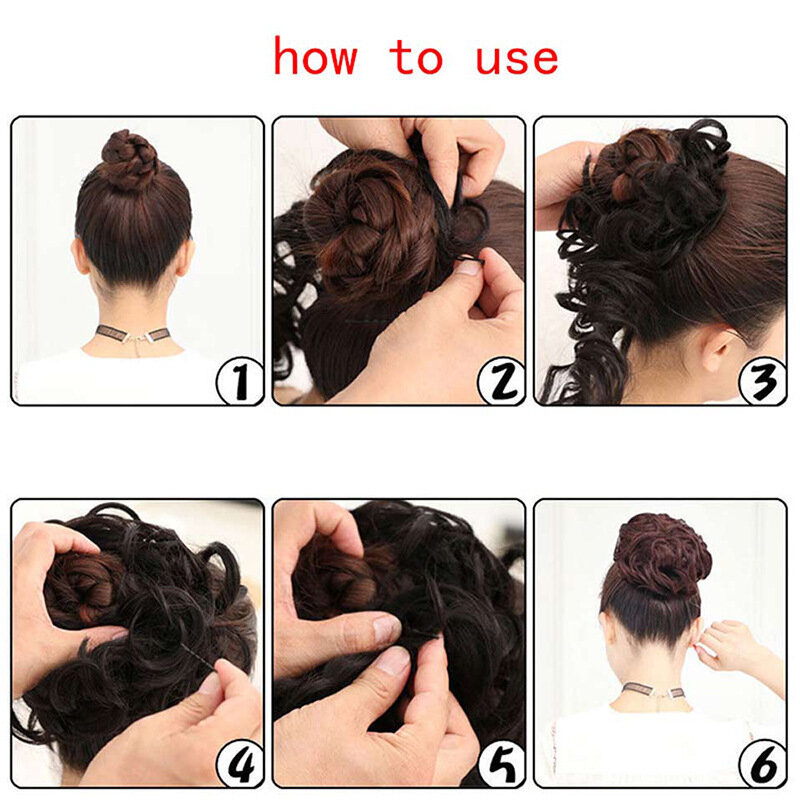 Gąsienica gumka do włosów kręcone Chignon roztrzepany kok syntetyczne do przedłużania włosów z gumką sztuczne treski dla kobiet