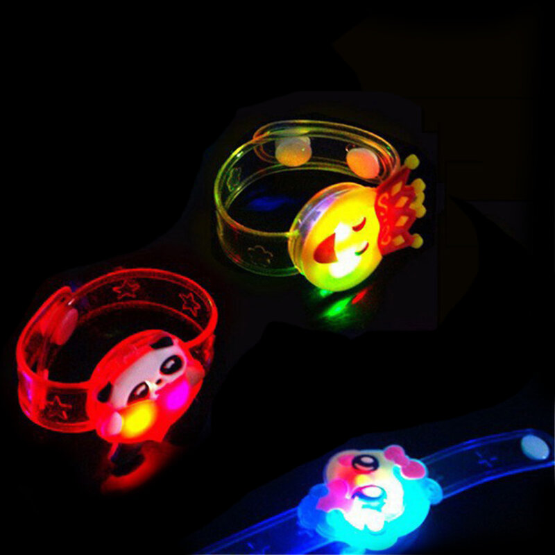 Flash LED illuminazione bambini bambini braccialetto cinturino da polso regalo di compleanno decorazione festa Cartoon Flash orologio luminoso