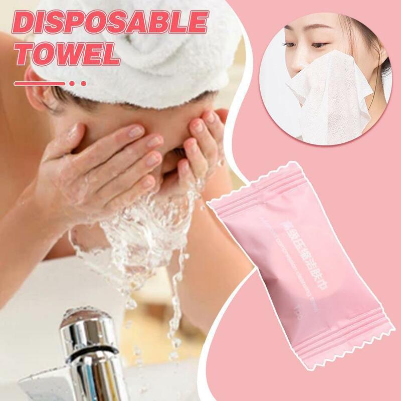 Asciugamano per il viso compresso usa e getta tampone di cotone tessuto portatile da viaggio 20x22cm piccolo asciugamano da esterno detergente addensato F4P1