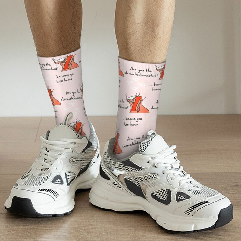 Sternocleidomastoid Pun calcetines Harajuku absorbentes de sudor, medias largas para todas las estaciones, accesorios para regalo de cumpleaños para hombre