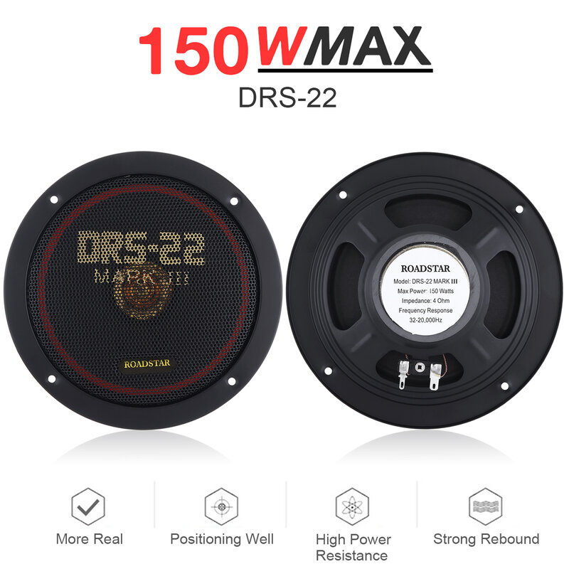 2pcs! 6.5 Inch 12V 150W Car Coaxial Speaker Vehicle Door Auto Music Stereo Full Range Frequency Hifi Subwoofer Non-destructive