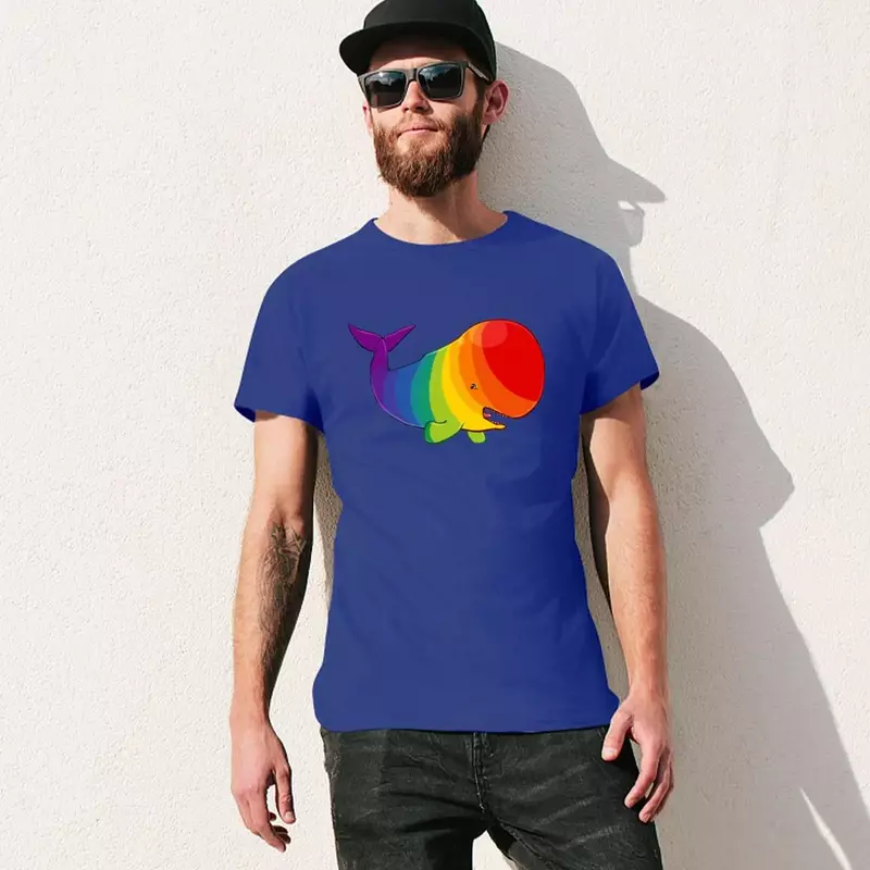 Homosexuwhale-Camiseta sin texto para hombre, ropa kawaii negra, camisetas blancas