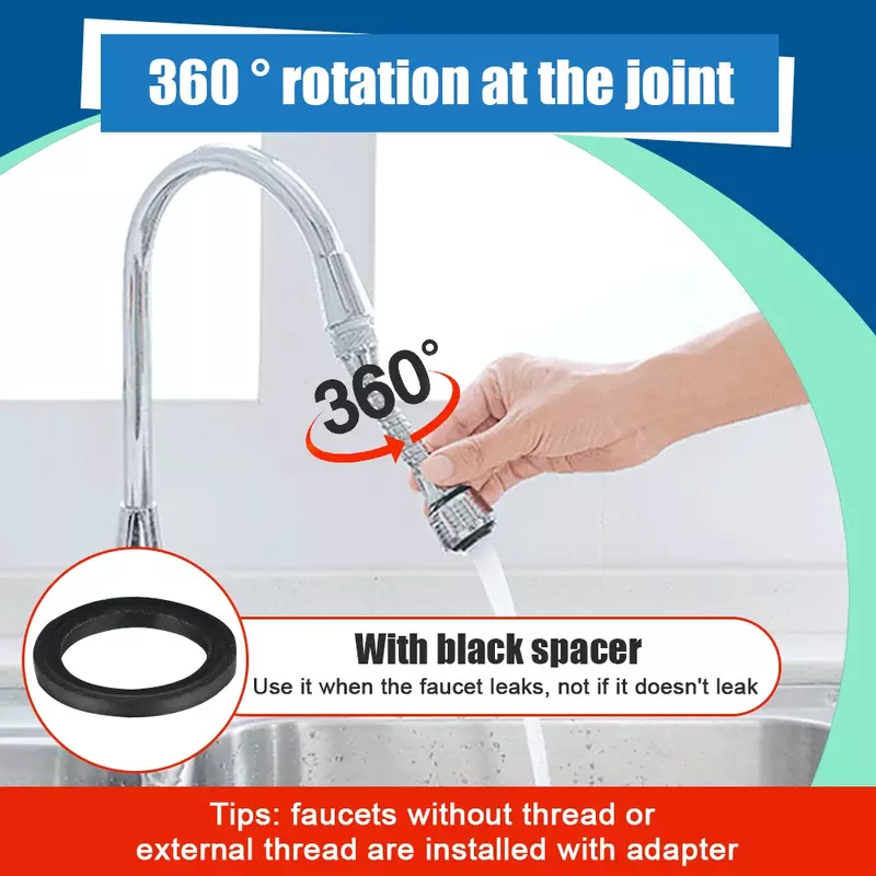 360องศาก๊อกน้ำห้องครัวก๊อกน้ำหมุนปรับโหมด Dual Sprayer Filter Diffuser น้ำหัวฉีดอุปกรณ์ครัว