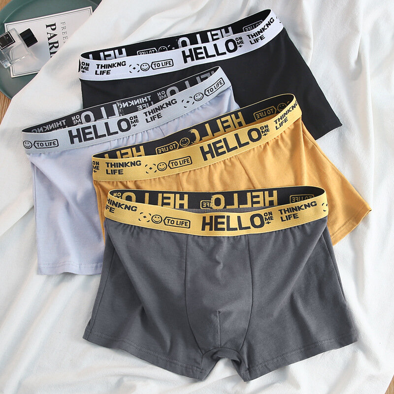 Men's antibacteriano puro algodão Boxer Shorts, macio confortável Butt Lift Underwear, Sexy, L-4XL, 10pcs