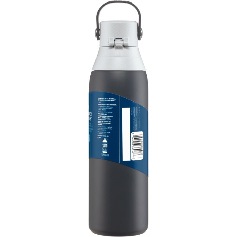 Brita Premium Stainless Steel Leak Proof Filtered Water Bottle, Carbon, 20 oz