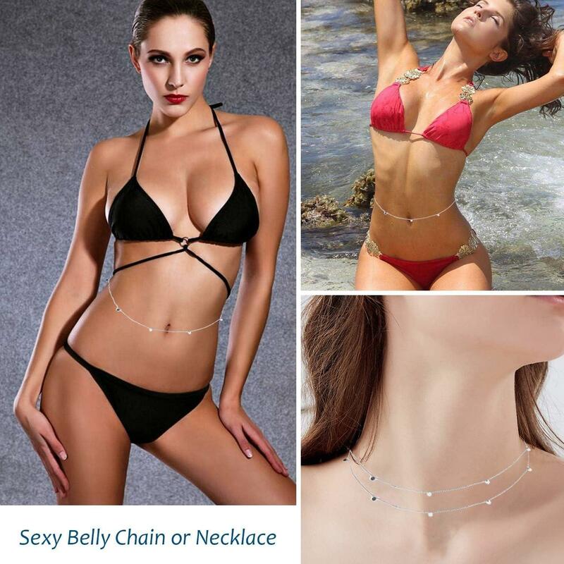 Fansilver-925 Sterling Silver Belly Cintura Cadeia Para Mulheres, Jóia Do Corpo, Bikini De Praia, Cinto De Verão