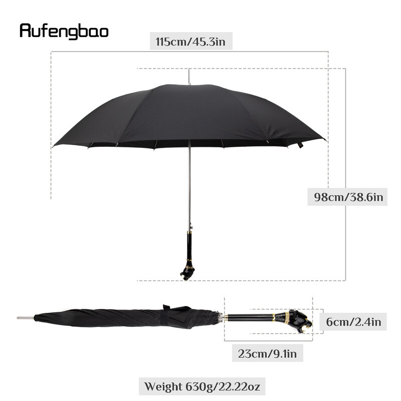 Leopard Animal Animal Automatic Windproof Umbrella, Long Handle Enlarged Umbrella for Both Sunny and Rainy Days Walking Stick