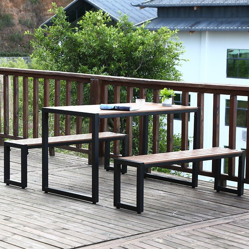 직사각형 차 커피 테이블 세트, 나무 다이닝 사이드 파티오 커피 테이블, 낮은 악센트 의자, 현대 가구
