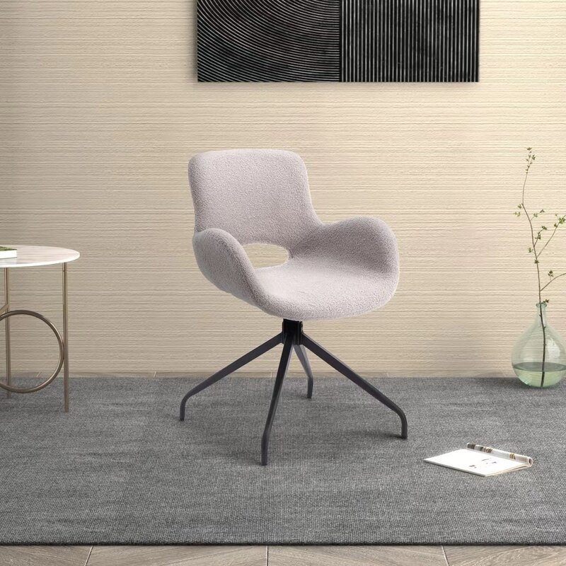 TS Teddy-silla tapizada de terciopelo con patas de Metal, moderna, sin ruedas, para el hogar, oficina, escritorio, ordenador, tarea