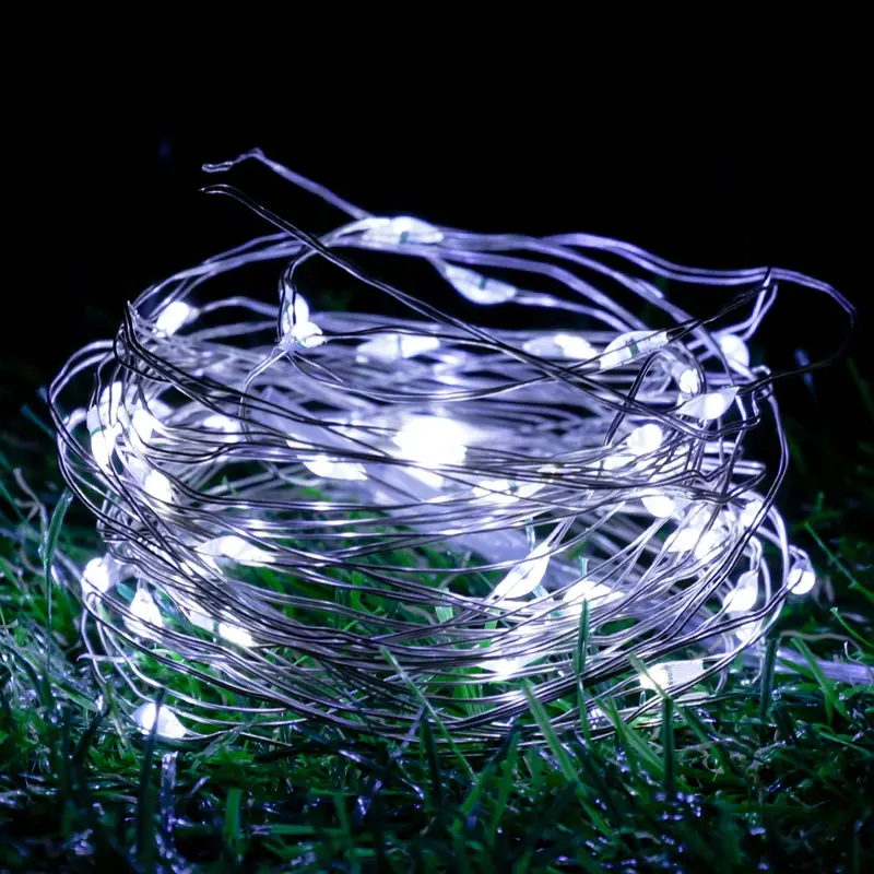 (5M) lampki LED na drucie miedzianym zasilany z baterii girlanda Fairy oświetlenie struny na świąteczne dekoracje weselne