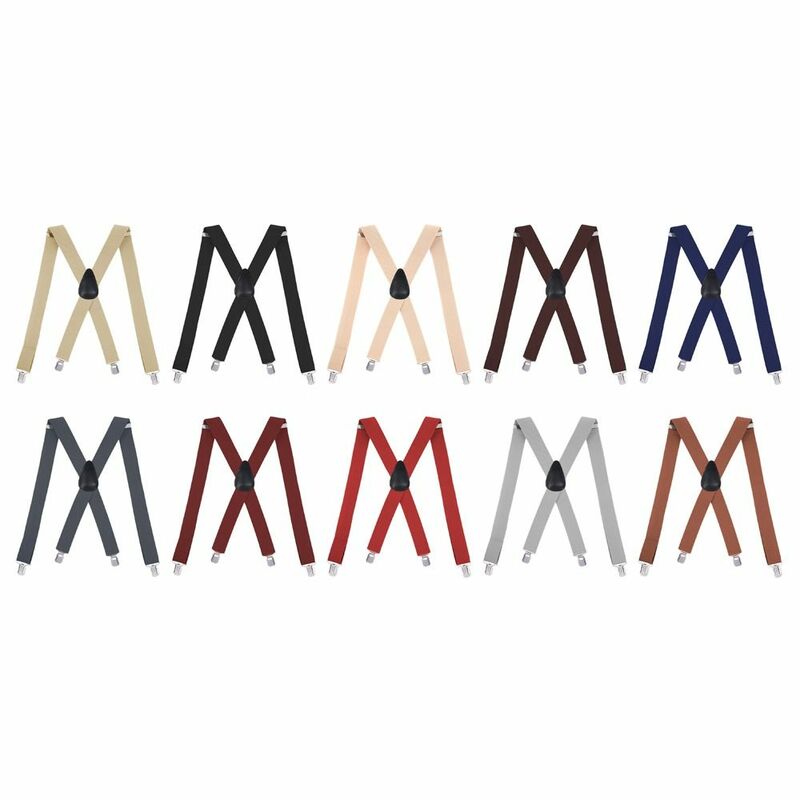 Snowboard Trousers 50mm X Shape Wedding Dress Solid Color Elastic Braces Adjustable Strap Clip Mens Braces Suspenders