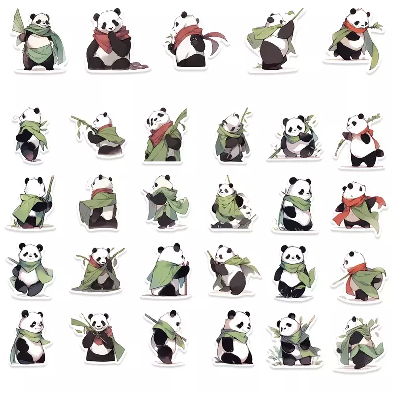 50 шт., декоративные наклейки для кунг-фу в виде панды