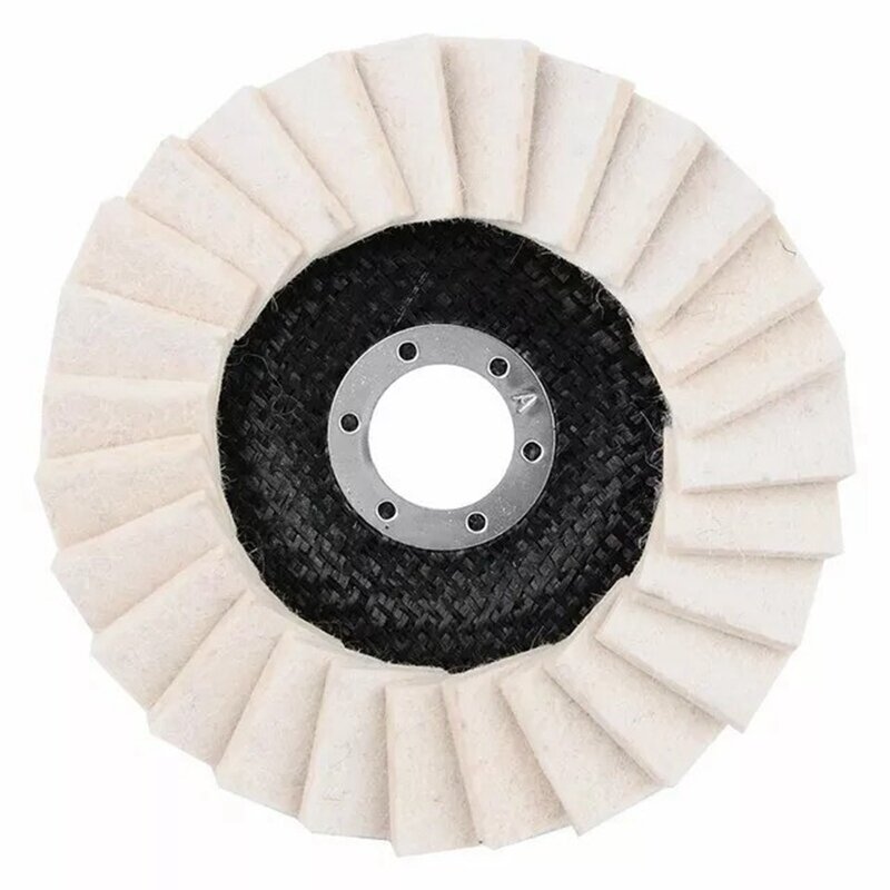 Disco de fieltro abatible para amoladora angular, hoja de persiana de lana, almohadilla de rueda de pulido, 5 pulgadas