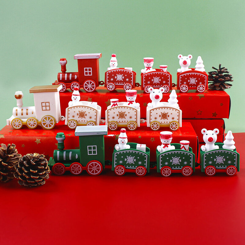 Decorações plásticas do bolo do trem do Natal, ornamento do Xmas, fontes home, presentes, 1PC
