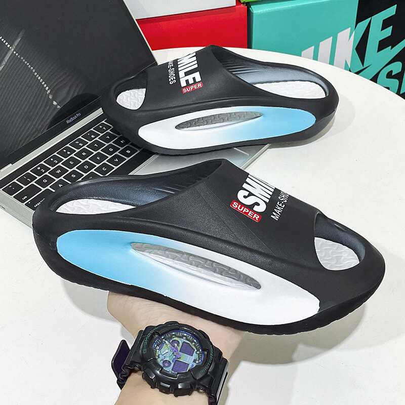 New Men's Sandal Slippers New Summer Sneaker Men Thick Bottom Platform Slides Soft Eva Slippers Casual Beach Shoes  Slippers