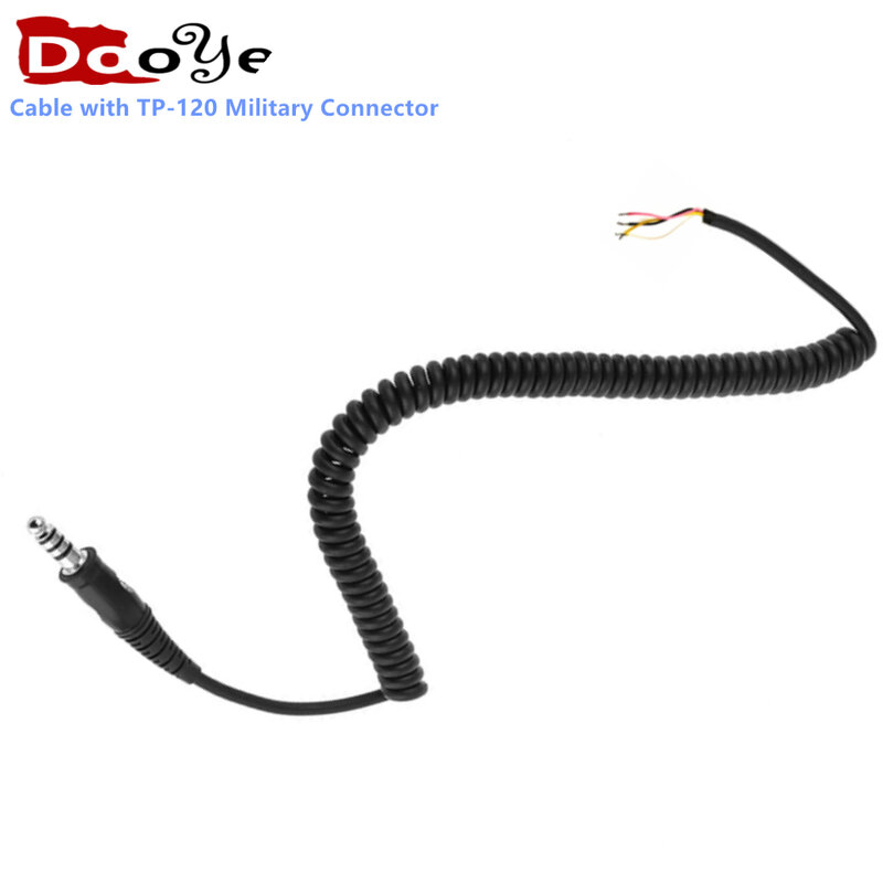 Radio Helicopter Headset Replacement Cable with TP-120 Military Connector TP120