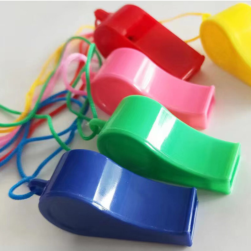 Hot selling color plastic sports basketball football fans referee whistle airdrop whistle cheerleading accessories
