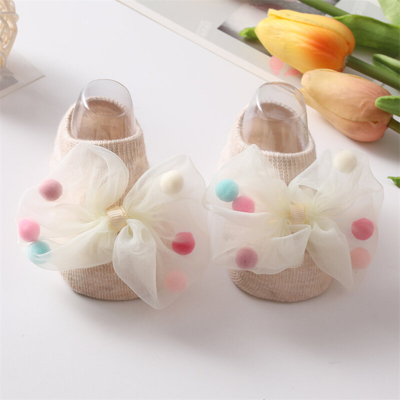 Calzini per neonati primavera estate calzini per bambini calzini per neonato in cotone con fiocco calzini per neonato in stile principessa