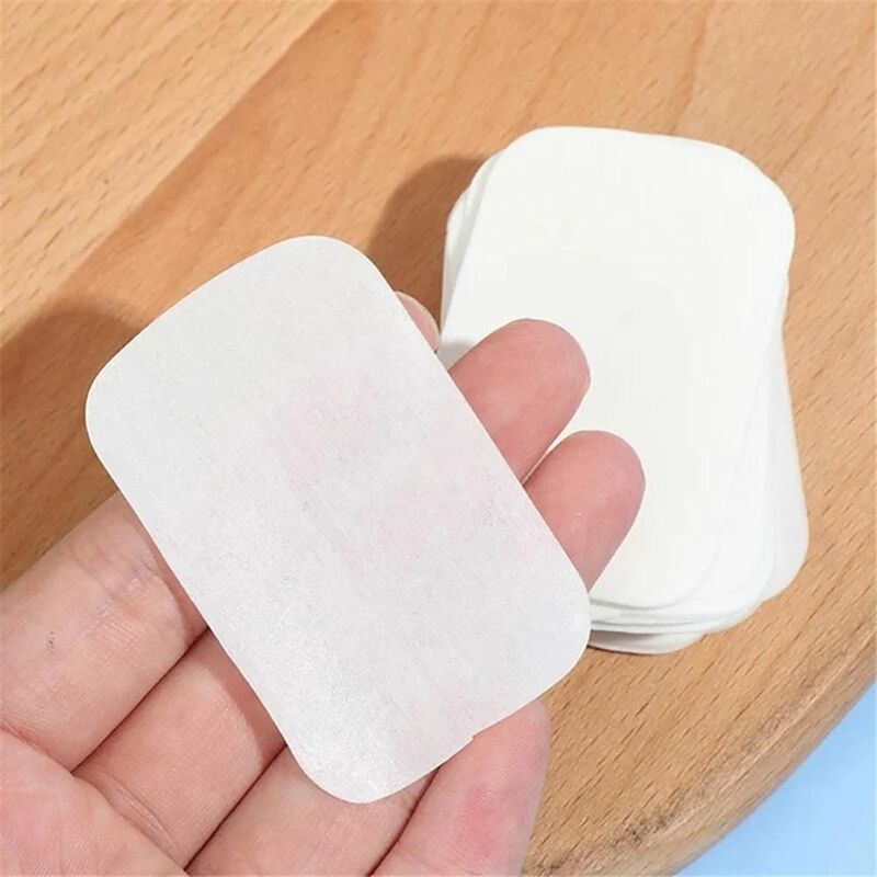 20/50/60/80/100pcs Bath Clean Soap Paper Disposable Scented Outdoor Travel Soap Tablets Foaming Portable Hand Washing Slice