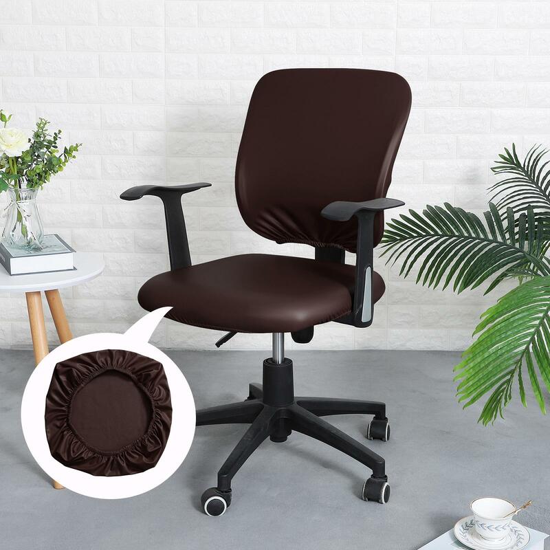PU Leather Chair Seat Cover Slipcover Elastic 38-52cm for Home Office Hotel Chair Seat Cover Dining Seat Protector Slipcover