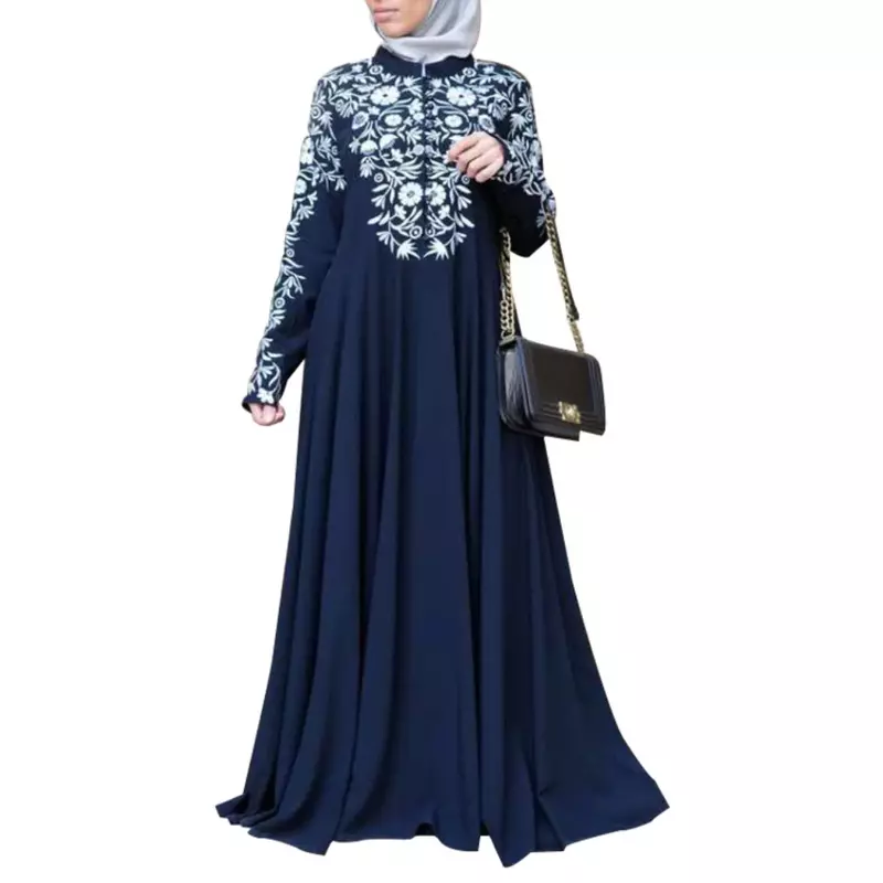 Frauen blume Nationalität Langarm Kleid arabisches Kleid Türkiye muslimische islamische Freizeit kleid Kleidung