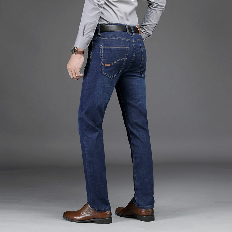 Pantalones vaqueros rectos de alta calidad para hombre, pantalón informal de negocios, trabajo diario, ligeramente elástico, 28-40, primavera y otoño