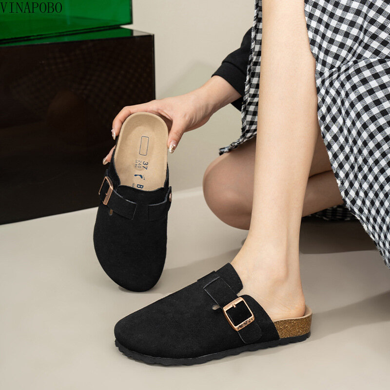 Hot Kid Suede Flat Shoes Women Metal Lock Slip on Loafers Shoes Woman Casual Summer Walk Shoes For men 2023 Zapatillas Mujer