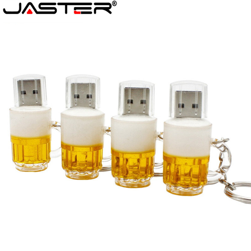 إصدار جديد من JASTER قرص usb صغير للقلم بكأس البيرة محرك فلاش usb بندريف 4gb 16gb 32gb 64gb الكرتون البيرة 100% القدرة الحقيقية