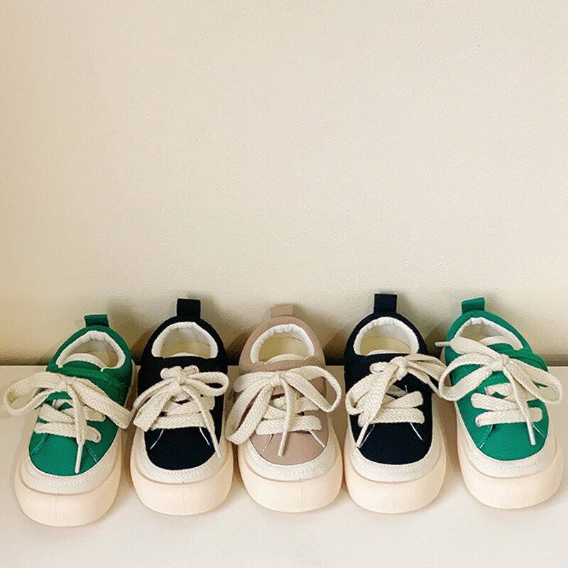 Baywell scarpe di tela per bambini per ragazze neonati scarpe di colore solido Sneakers basse Toddler Girl Zapatillas De Deporte