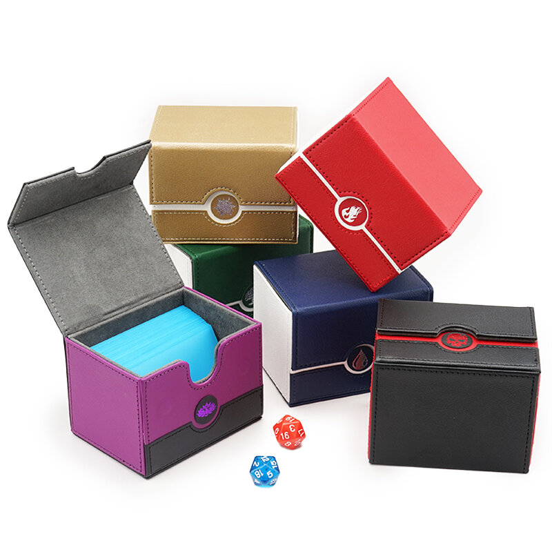 صندوق تخزين البطاقات ، + pu ، لألعاب ألواح mtg ، بطاقة القائد ، حقيبة منظم الحمل ، بطاقة التداول