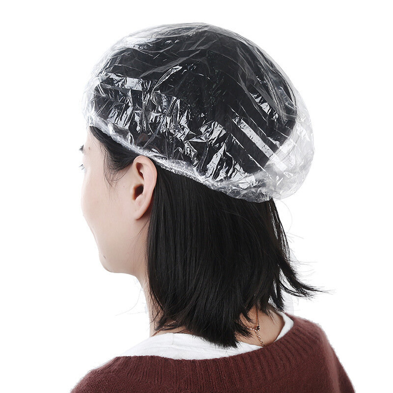 Jednorazowy czepek prysznicowy plastikowy wodoodporny nakrycia głowy 10/30 szt. Farba do włosów czepek pod prysznic przeźroczyste tworzywo sztuczne czepek do salonu piękności