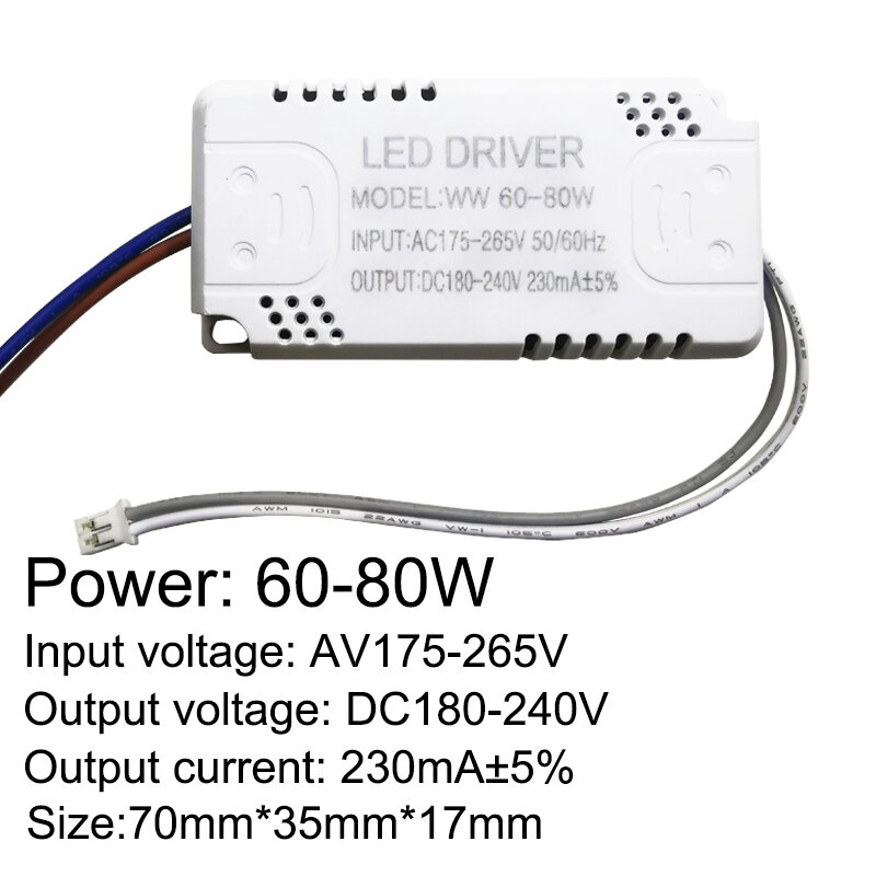 LED Driver 230mA 8-24w 24-40w 40-60w 60-80w 80-120w 100-150w LED arus konstan suplai daya Unit listrik LED Transformer