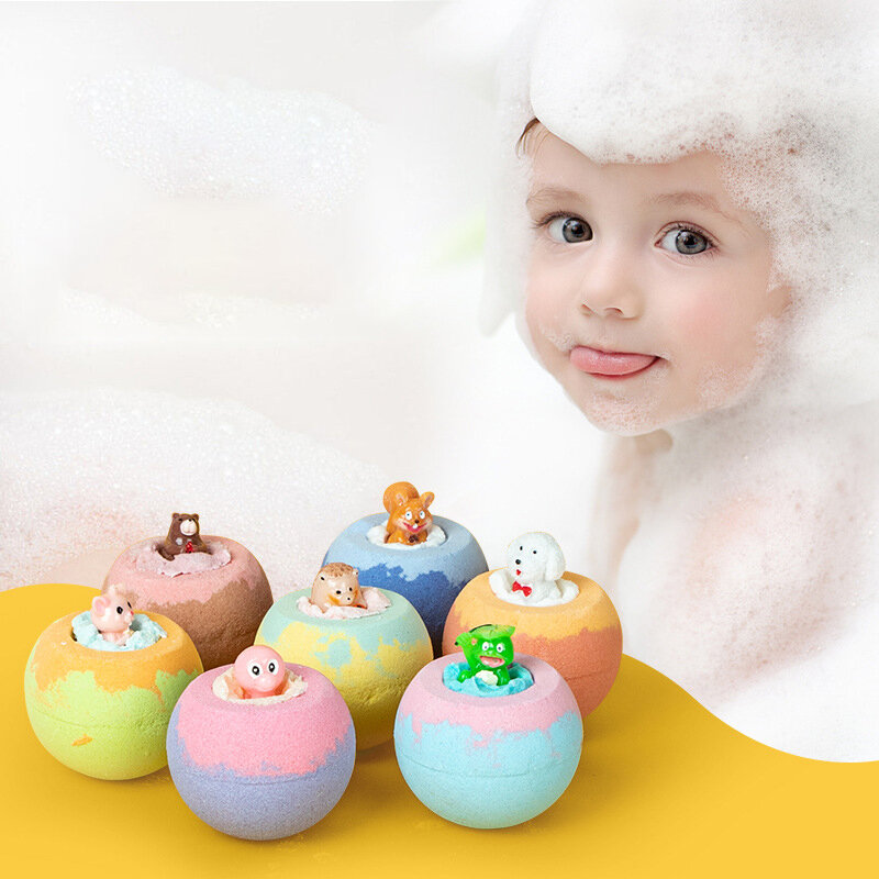 Dentro Surprise Bubble Bath Fizzies com óleo essencial vegano, brinquedos spa para crianças, 1pc