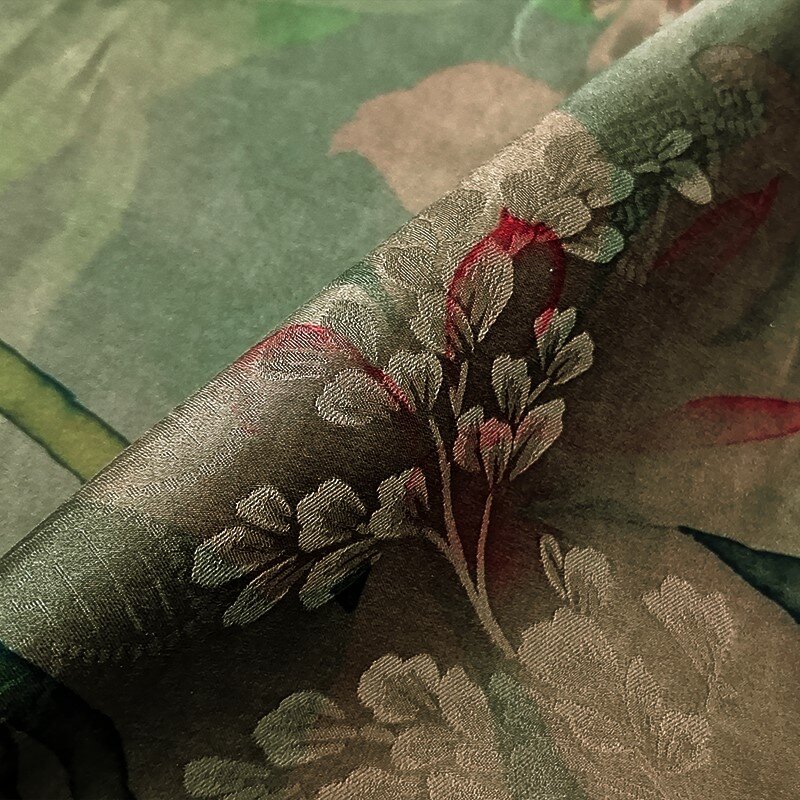 40 M Fragrant Yarn Soteil 100% Mulberry Silk Fabric Dress Short Sleeve Jacquard Summer