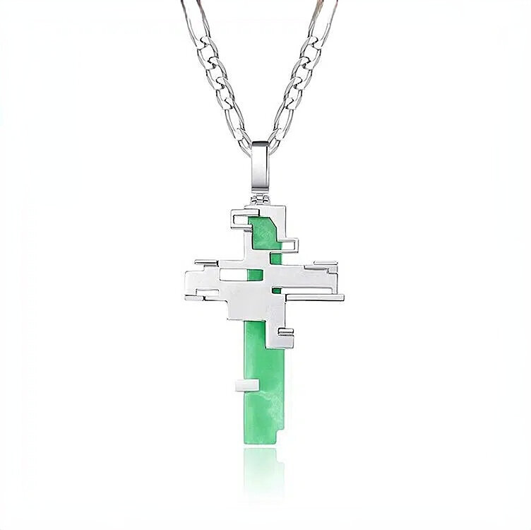 Nowy 2023 moda zielony Cyberpunk naszyjnik Unisex Hip-hop długi wisiorek bankiet prezent akcesoria biżuteryjne