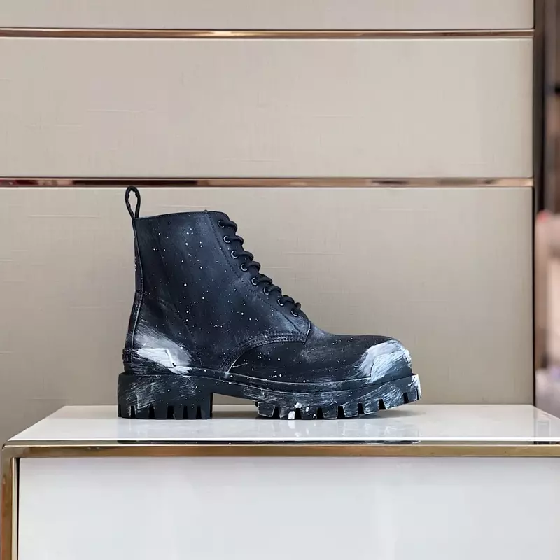 2023 Martin Stiefel High Top Mode Stiefel beliebte Militärs tiefel britischen Stil schwarze Herren Lederstiefel lässige Lederstiefel