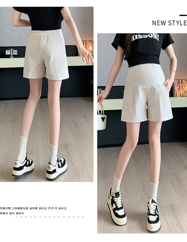 Pregnant Women Summer Thin Shorts Wide-legged Pants Comfortable Cotton Trousers Maternity High Waist Loose Casual Linen Shorts