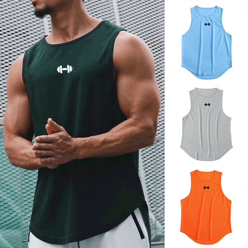 Vêtements d'entraînement de fitness pour hommes, chemises de musculation Silm Fit, glaçure de basket-ball à la mode, haut de gym d'été, séchage rapide