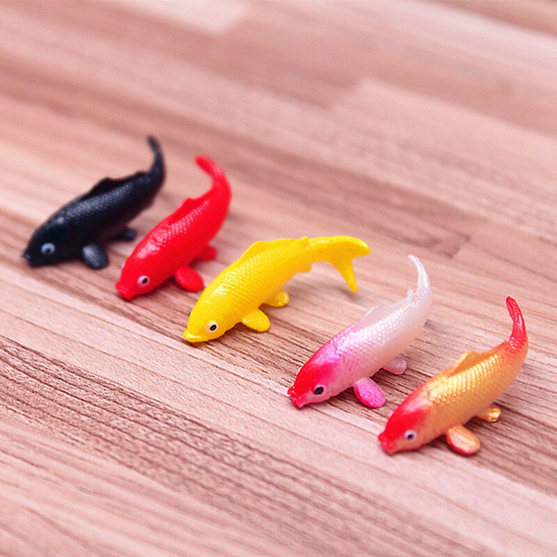 Mini modèle de poisson l'inventaire pour enfants, simulation de carpe Koi, poisson rouge, décor précieux, maison de jeu, jouet, micro paysage, ornement, maison, 1x courses
