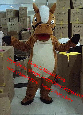Costume de mascotte de cheval imbibé de dessin animé, accessoire de film, cosplay, publicité, cadeau rigourde vacances, taille adulte, haute qualité, 467