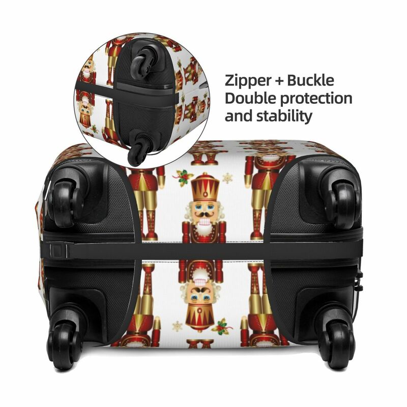 Nutcracker Soldier King Luggage Cover Elastic Cartoon Christmas Nutcrackers Travel Suitcase Protective Covers Fits 18-32 Inch