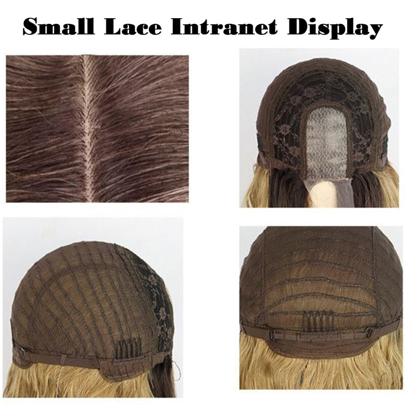 Parrucca ondulata bionda a gradiente lungo per le donne parrucche in fibra sintetica resistente al calore dall'aspetto naturale da 26 pollici per l'uso quotidiano